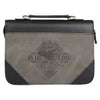 Hope in the LORD Two-tone Black and Gray Faux Leather Classic Bible Cover, Large