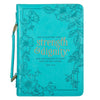 Bible Cover Strength & Dignity Teal, Large