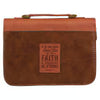 Stand Firm Two-tone Brown Faux Leather Classic Bible Cover
