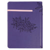 Noble Things Purple Faux Leather Classic Journal with Pen Holder - Proverbs 31:29