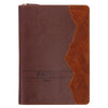 Faith Chestnut Brown Faux Leather Classic Journal with Zipper Closure - Matthew 17:20