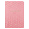 Be Still and Know Geometric Pink Faux Leather Journal with Zipper Closure - Psalm 46:10