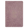 Be Still and Know Mauve Floral Faux Leather Slimline Journal - Psalm 46:10