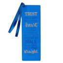 Trust In The LORD Blue Faux Leather Bookmark - Proverbs 3:5-6 BMF086