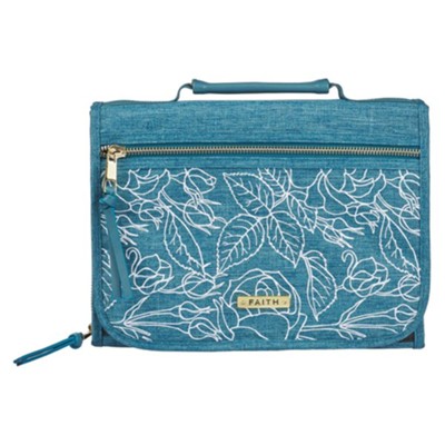 Tri-Fold Bible Cover Organizer, Teal, Large