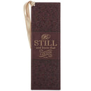 Be Still and Know Brown Faux Leather Bookmark - Psalm 46:10 BMF114
