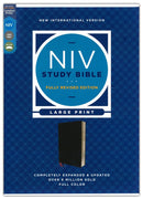 NIV Large Print Study Bible Fully Revised Edition, bonded leather, black