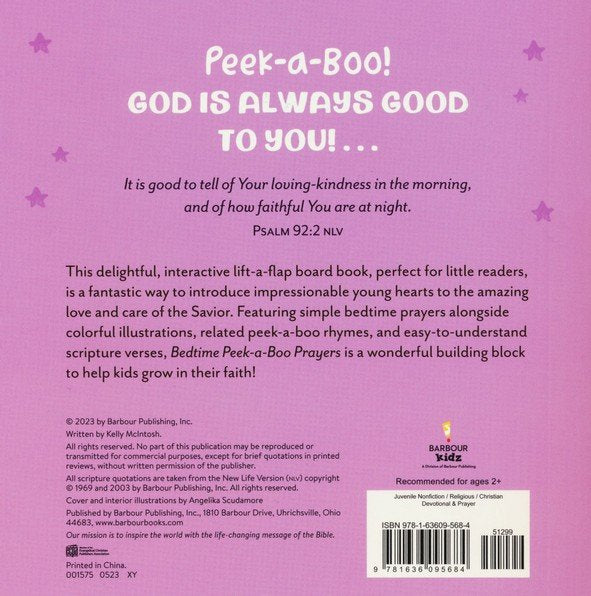 Bedtime Peek-a-Boo Prayers: A Rhyming Lift-a-Flap Book for Kids