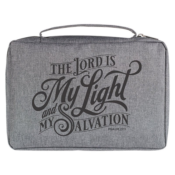 The Lord Is My Light Bible Cover, Gray, Large