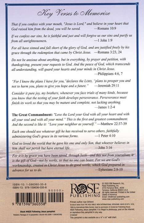 Following Jesus, Pamphlet