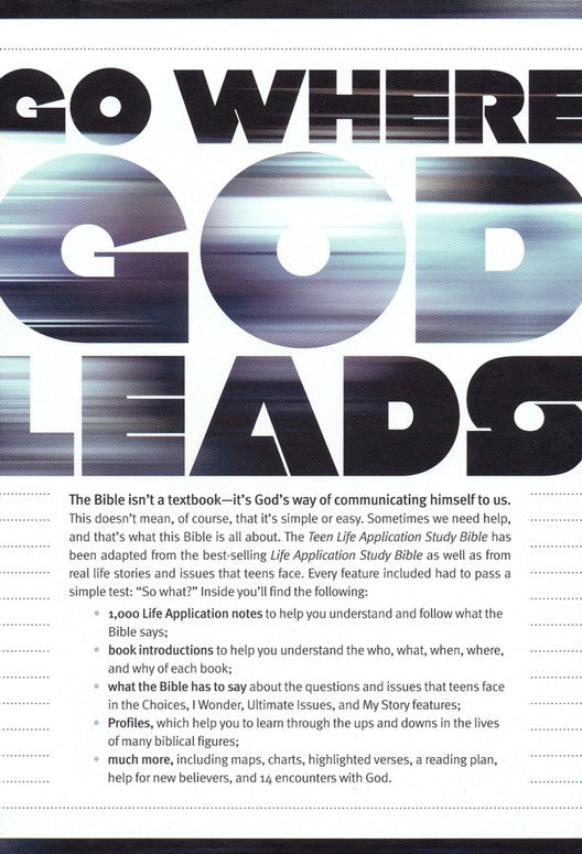 NLT Teen Life Application Study Bible, Black