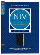 NIV Large Print Study Bible Fully Revised Edition, bonded leather, black indexed