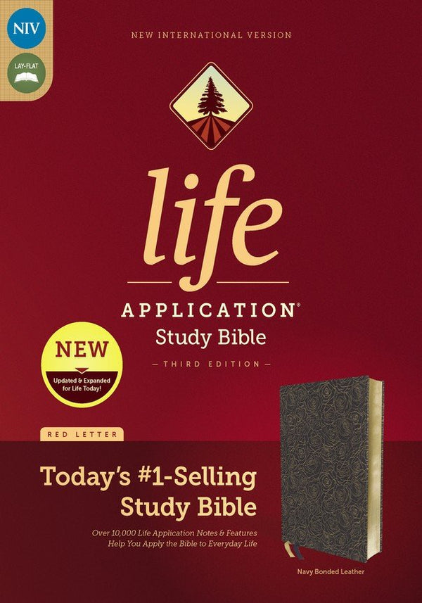 NIV, Life Application Study Bible, Third Edition, Bonded Leather, Navy Floral