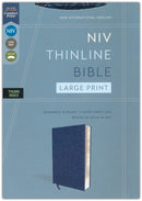 NIV, Thinline Bible, Large Print, Thumb Indexed, Navy