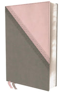 NIV Large Print Application Bible, Pink/Gray Leathersoft