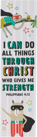 I Can Do All Things Raccoon Superhero Bookmark Set of 10 - Philippians 4:13