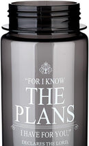 The Plans Black Plastic Water Bottle - Jeremiah 29:11