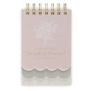 Everything Beautiful Blush Taupe Floral Tiered Spiral Notepad - Ecclesiastes 3:11
