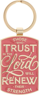 Trust Coral Epoxy-filled Metal Keychain - Isaiah 40:31
