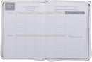 2027 Be Still and Know Large Zippered White Floral Faux Leather 18-Month Planner for Women - Psalm 46:10