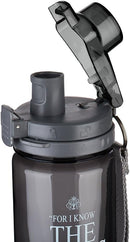 The Plans Black Plastic Water Bottle - Jeremiah 29:11