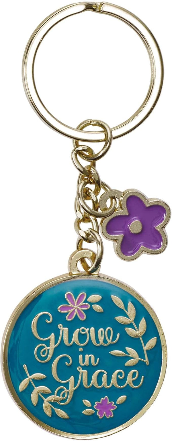 Grow in Grace Metal Key Ring