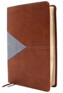 NIV Personal Size Application Bible, Brown/Blue Leathersoft
