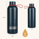 Strong and Courageous Blue Stainless Steel Water Bottle - Joshua 1:9
