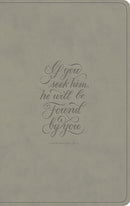 ESV Large Print Value Thinline Bible, Stone, 1 Chron 28:9