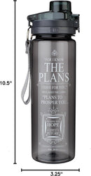 The Plans Black Plastic Water Bottle - Jeremiah 29:11