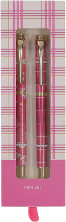 Be Still and Know Pink Plaid Pen Set - Psalm 46:10