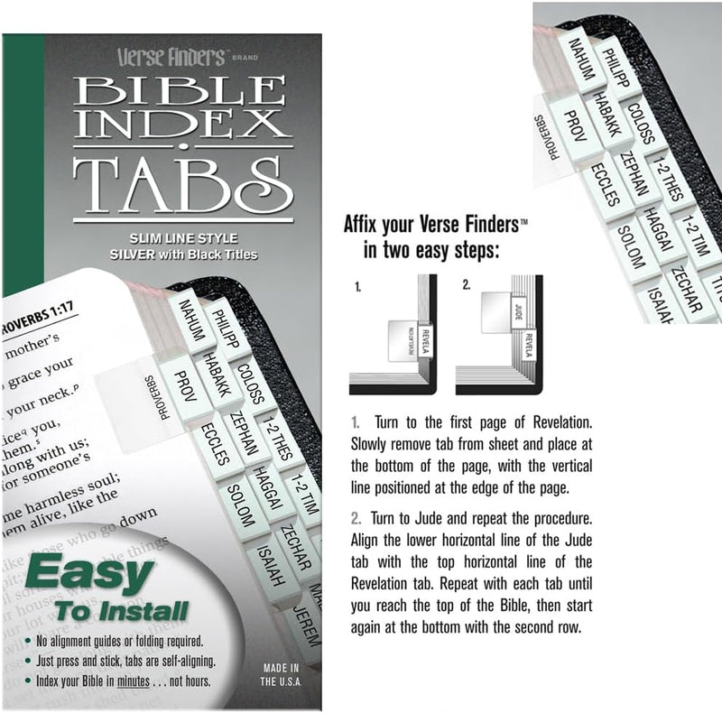 Bible Tabs Silver Slim