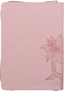 2027 Walk by Faith Pink Faux Leather Executive Planner with Zipper Closure - 2 Corinthians 5:7