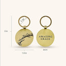 Amazing Grace Antique Gold Metal Keychain