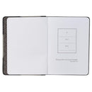 Be Strong and Courageous Black and Gray Faux Leather Handy-sized Journal