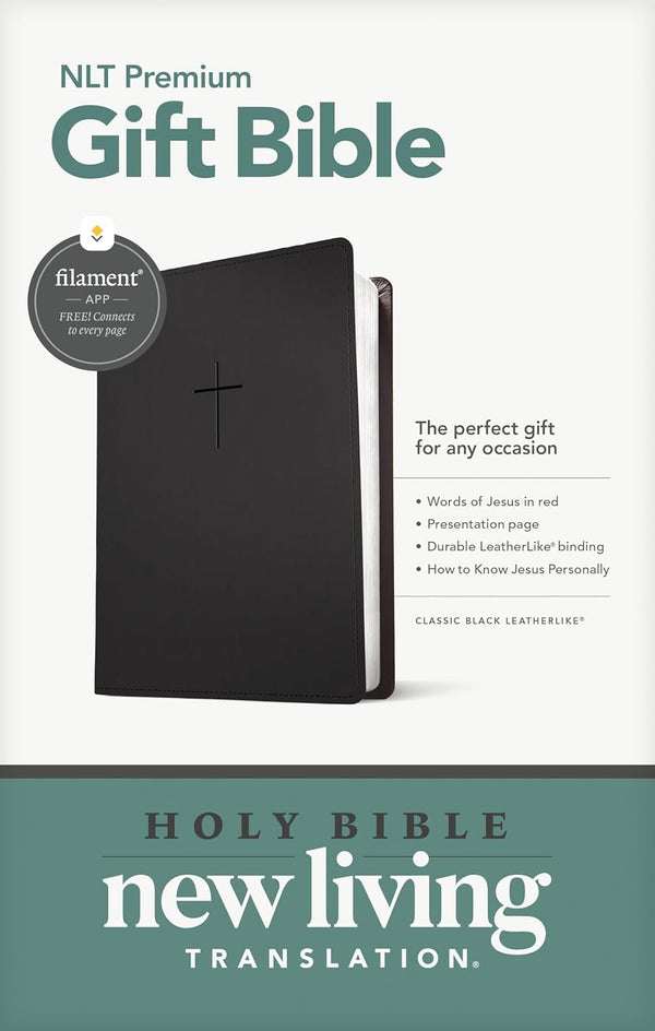 Premium Gift Bible NLT, Filament Enabled, Classic Black