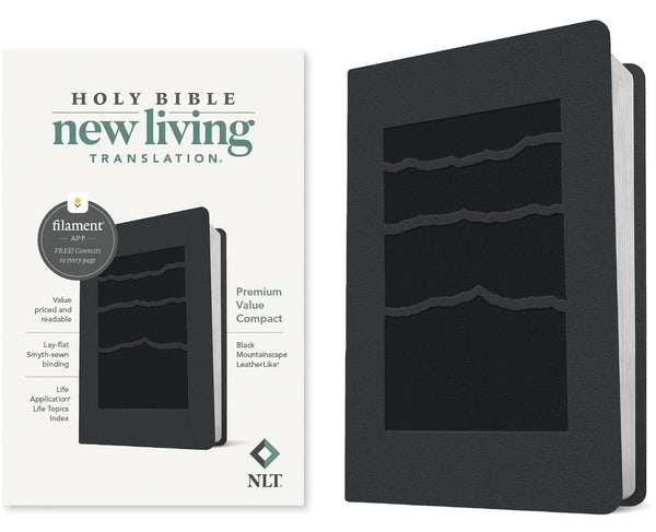 NLT Premium Value Compact Bible, Filament-Enabled Edition, Black Mountains