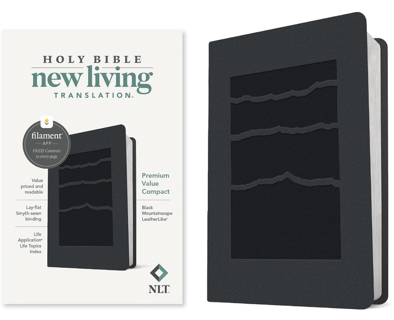 NLT Premium Value Compact Bible, Filament-Enabled Edition, Black Mountains