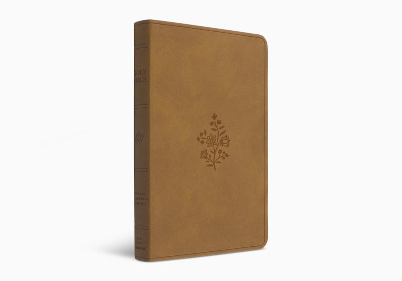 ESV Premium Gift Bible, Nubuck Caramel, Wildflower Design