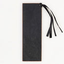 Strong & Courageous Black and Tan Faux Leather Bookmark - Joshua 1:9 BMF040