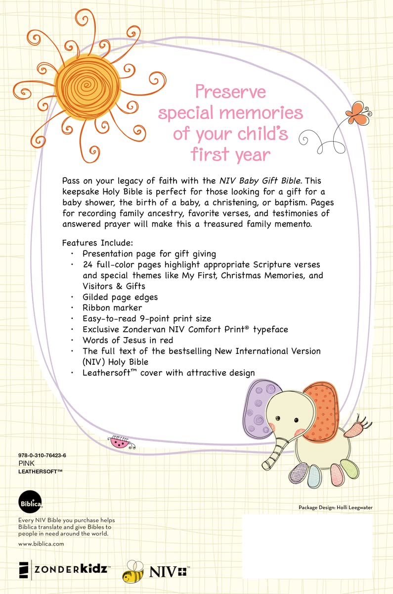 NIV Baby Gift Bible: Keepsake Edition, Pink