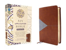 NIV Personal Size Application Bible, Brown/Blue Leathersoft