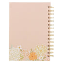 Consider the Wildflowers Peach Floral Spiral Journal - Luke 12:27