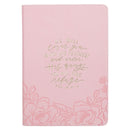 Under His Wings Pink Faux Leather Classic Journal with Zipper Closure