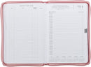 2027 Walk by Faith Pink Faux Leather Executive Planner with Zipper Closure - 2 Corinthians 5:7