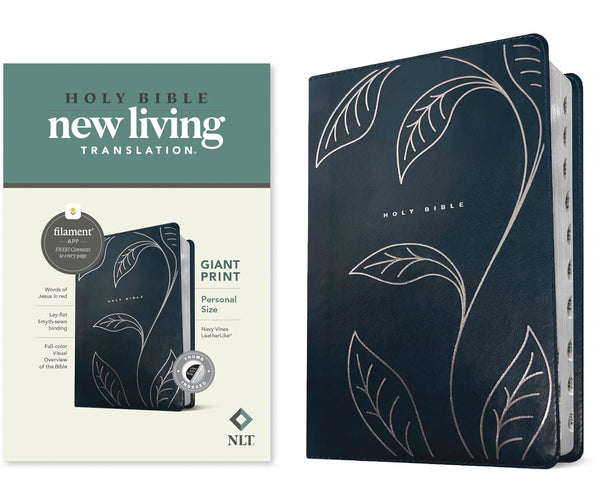 NLT Giant Print Bible, Thumb Indexed, Navy