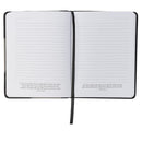 Be Strong and Courageous Black and Gray Faux Leather Handy-sized Journal