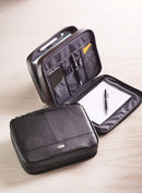 Black Two Fold Faux Leather Organizer Bible Cover, Large