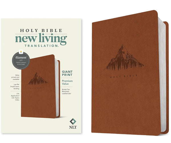 NLT Premium Value Giant Print Bible, Tan