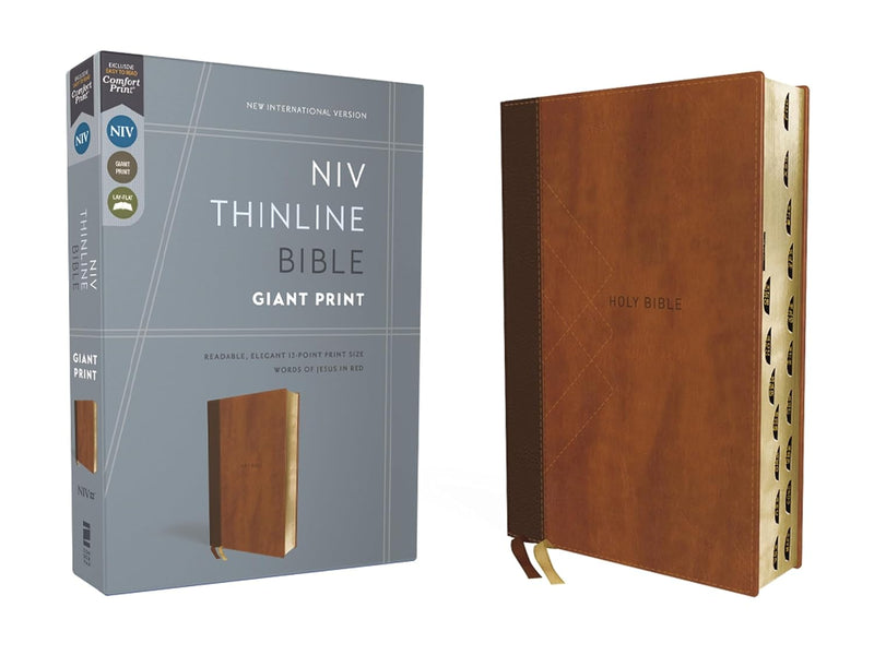 NIV Giant Print Compact Bible, Thumb Indexed, Brown